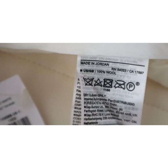 Banana Republic 746688 Women's Sz 10 Cream Lido Wide-Leg Italian Wool Pants - Picture 5 of 14